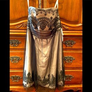 Black & Cream Tulle David's Bridal Dress